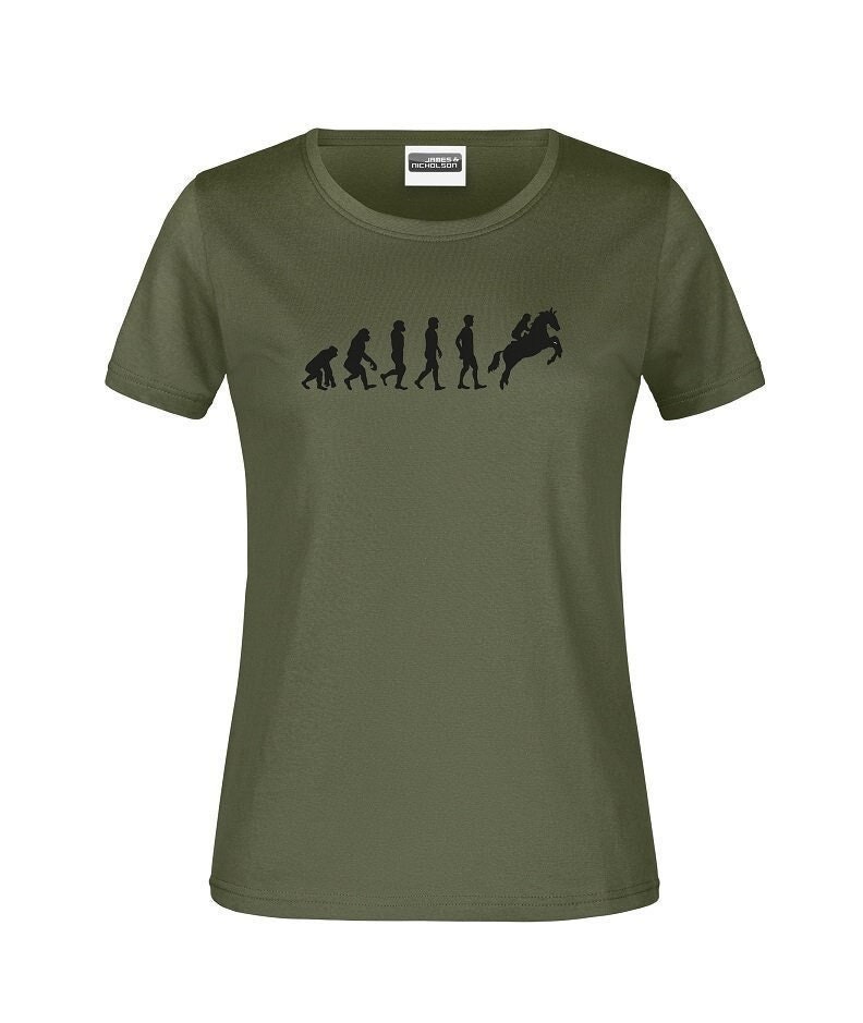 Kinder-T-Shirt Reiter "Evolution Reiten" Freizeit Fun-Shirt Für Mädchen Und Jungen Geschenk Pferdefeunde Leidenschaft Pferd von AnnaMadeManufactur