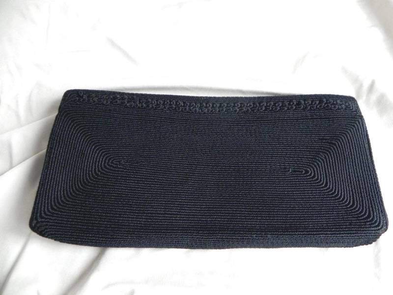 Schwarze Corde "Gewebe Drei-Fach-Clutch-Geldbeutel Schwarze Corde "Gewebe Drei-Fach-Clutch-Geldbeutel von AnnaMaesAttic