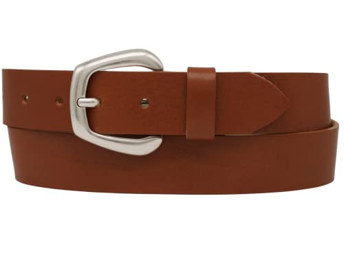 AnnaMatoni Damen Gürtel Ledergürtel mit Modischer Schließe Damen Gürtel 3,5cm breit Echt Leder Gürtel Premium Leder (Cognac 640, TW100 - Gesamtlänge 115cm) von AnnaMatoni