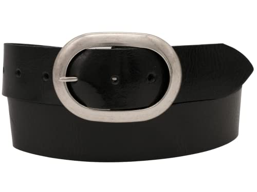 AnnaMatoni Damen Leder Gürtel mit Ovale Schließe Vollrindleder 4cm breit Vollleder ECHT LEDER (TW80 - Schwarz 790) von AnnaMatoni