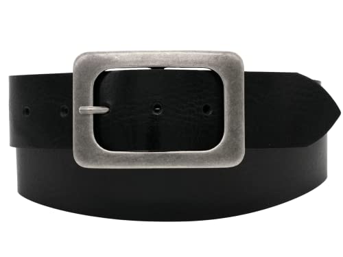 AnnaMatoni Damen Ledergürtel mit Modischer Schließe Damen Gürtel 4cm breit Echt Leder Gürtel (Schwarz 790, TW105-120cm Gesamtlänge) von AnnaMatoni