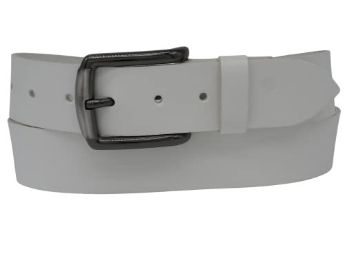 AnnaMatoni Gürtel Herren, Made in Germany, weiches Premium Rindsleder 3,5mm stark, Herren Ledergürtel, 4cm breit, echt Leder (Weiß 100, TW95-110cm Gesamtlänge) von AnnaMatoni