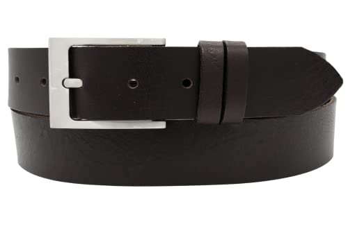 AnnaMatoni Gürtel Ledergürtel aus Rindleder echt Leder in Braun 3,5cm breit Gürtel Ledergürtel für Damen und Herren (TW115 - 130cm Gesamtlänge) von AnnaMatoni