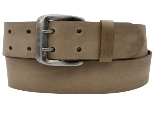 AnnaMatoni Gürtel Vollleder Ledergürtel Mit Doppeldorn Schließe im Vintage Look Herren Vollrindleder 4,5cm breit ECHT LEDER (TW95 - Taupe 600) von AnnaMatoni