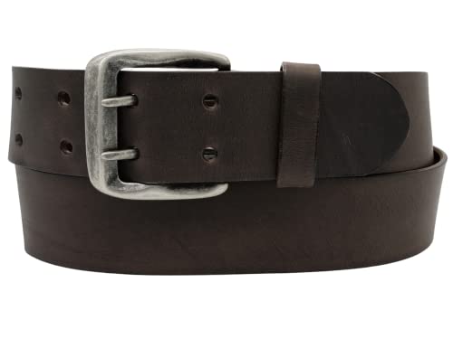 AnnaMatoni Leder Gürtel Herren in Premium Rindleder in Vintage Look mit Doppeldorn Schließe 4,5cm Breit Herren Ledergürtel Echt Leder Gürtel (Mokka 690, TW85-100cm Gesamtlänge) von AnnaMatoni