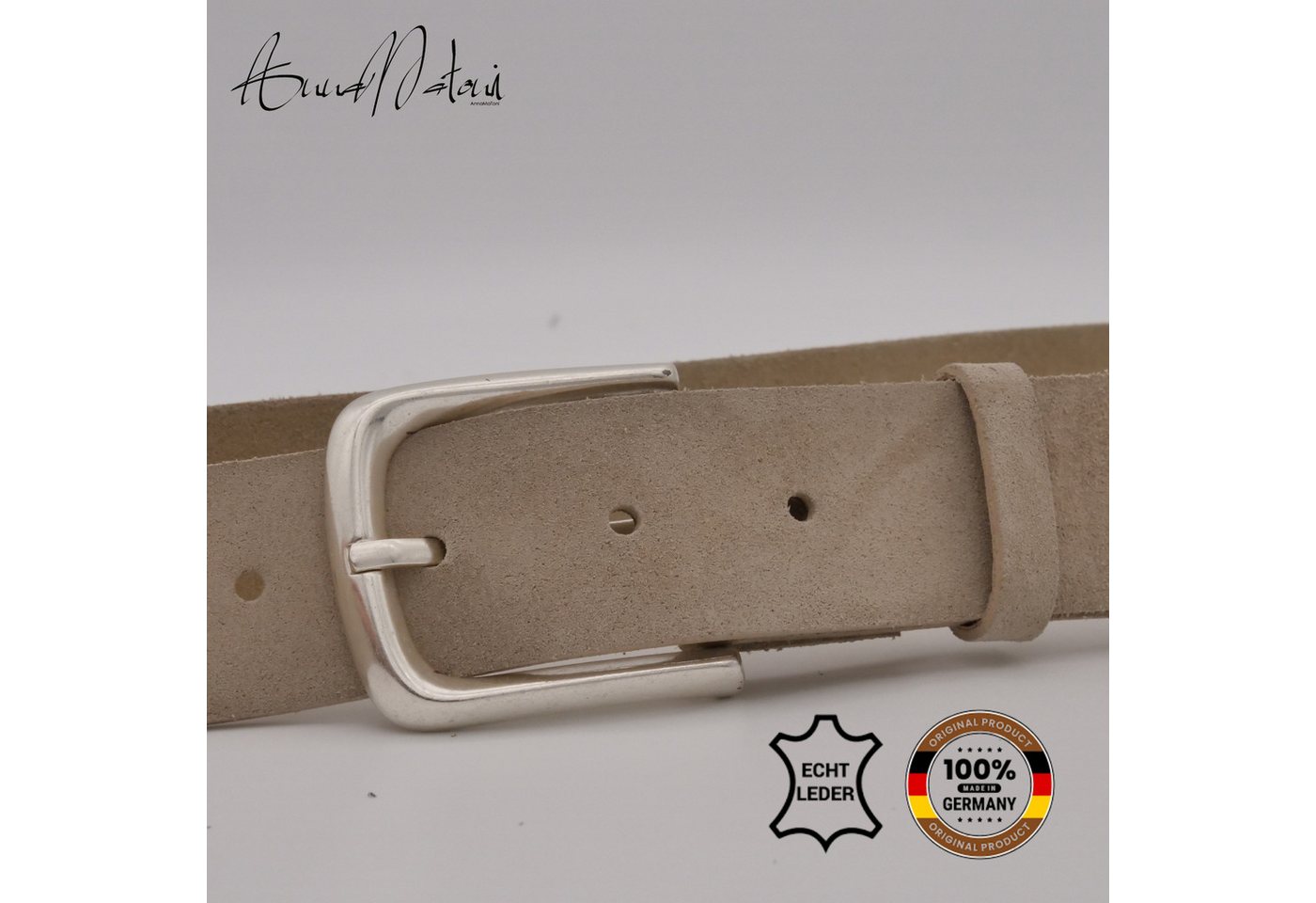 AnnaMatoni Ledergürtel AnnaMatoni Damen Ledergürtel in hochwertigem Velour Leder 4cm von AnnaMatoni