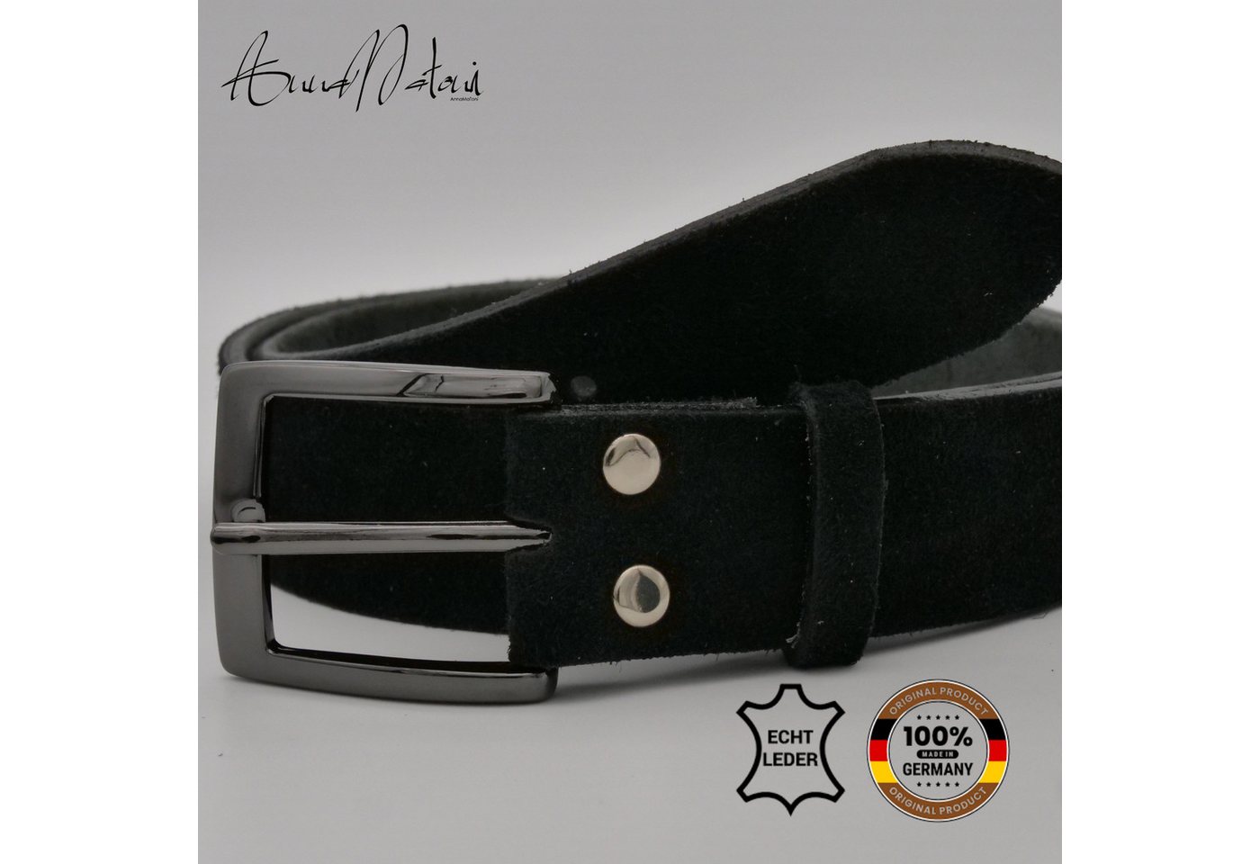 AnnaMatoni Ledergürtel AnnaMatoni Damen Ledergürtel in hochwertigem Velour Leder 4cm von AnnaMatoni