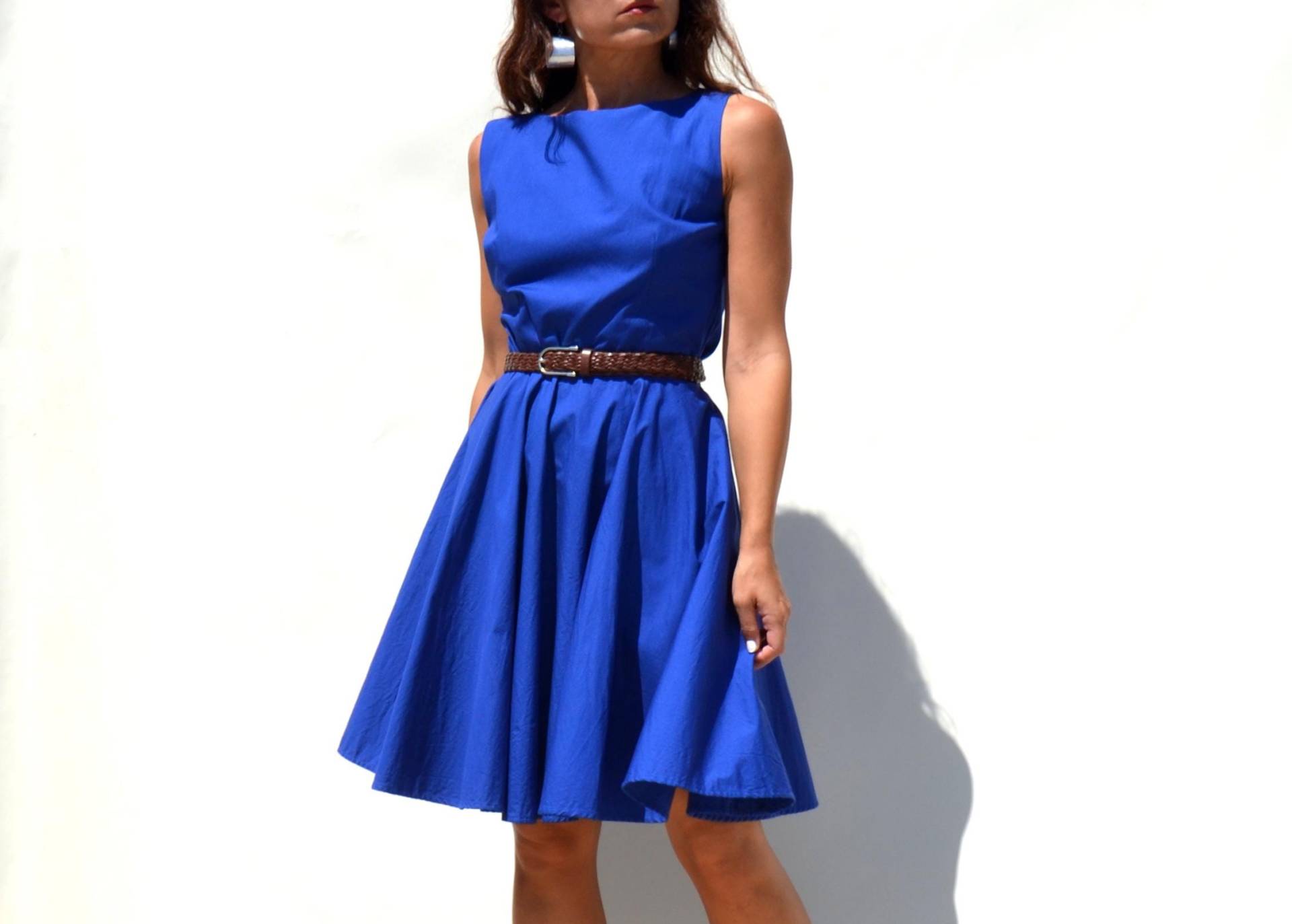 Blaues Ärmelloses Minimal Midi Kleid von AnnaOhSailors
