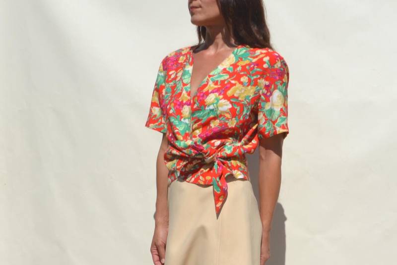 Kenzo Rot/Mehrfarbiges Wickeltop Im Floralen Stil.grösse M von AnnaOhSailors