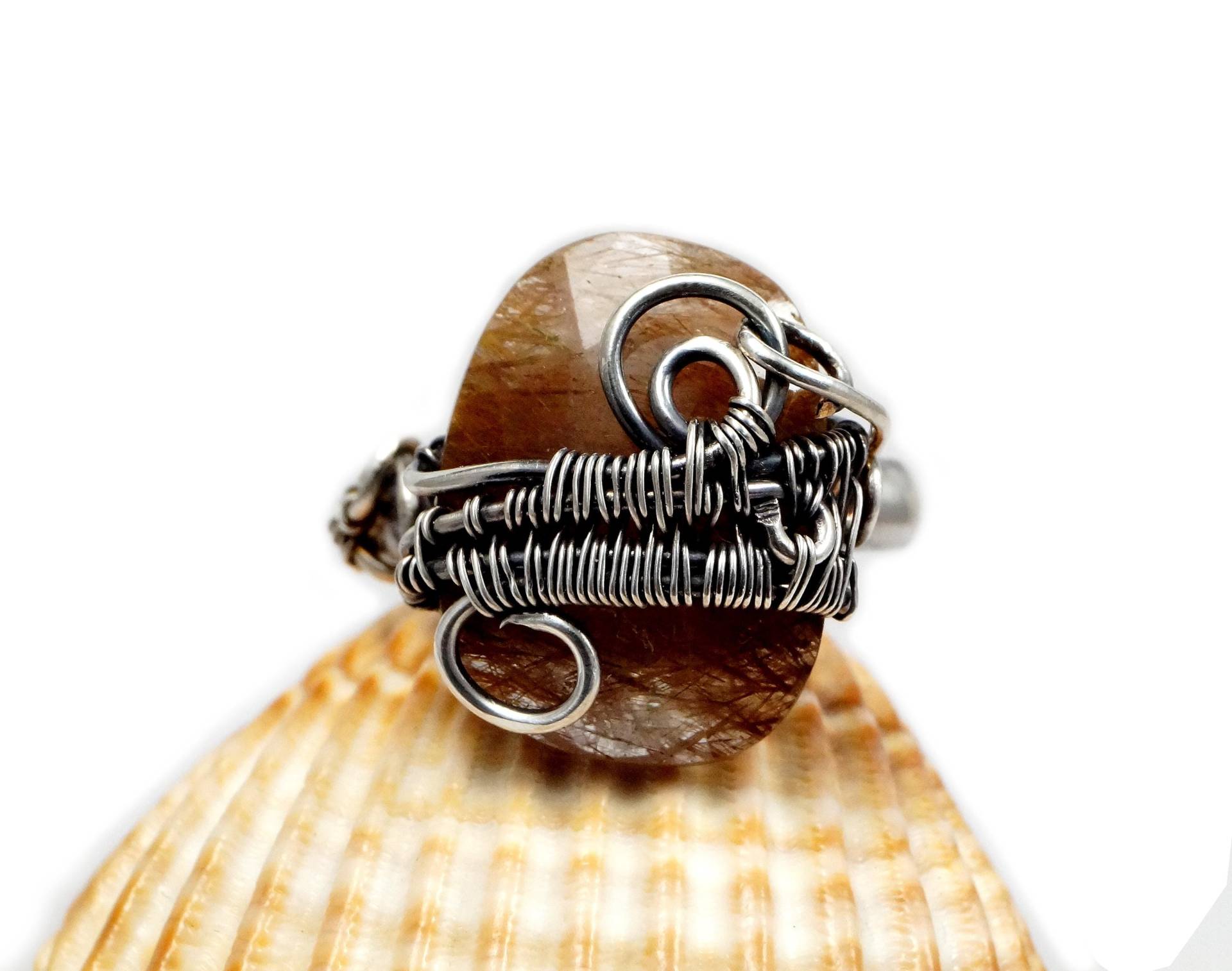 Handgemachte Sterling Silber Rutilquarz Ring, Schmuck Wire Wrapped von AnnaPdesign