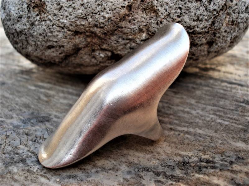 Vollfinger Silber Ring Lang Statement Extra Breit Rohr Einzigartig Groß Einreihiger Knöchel Panzerring Schild Moderner von AnnaRecycle