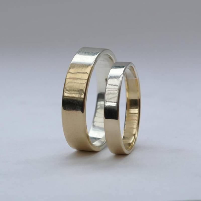 Golden Ratio Eheringe Set - Partnerringe Für Sie Und Ihn Aus 9 Karätigem Gold Sterlingsilber von AnnaReiJewellery