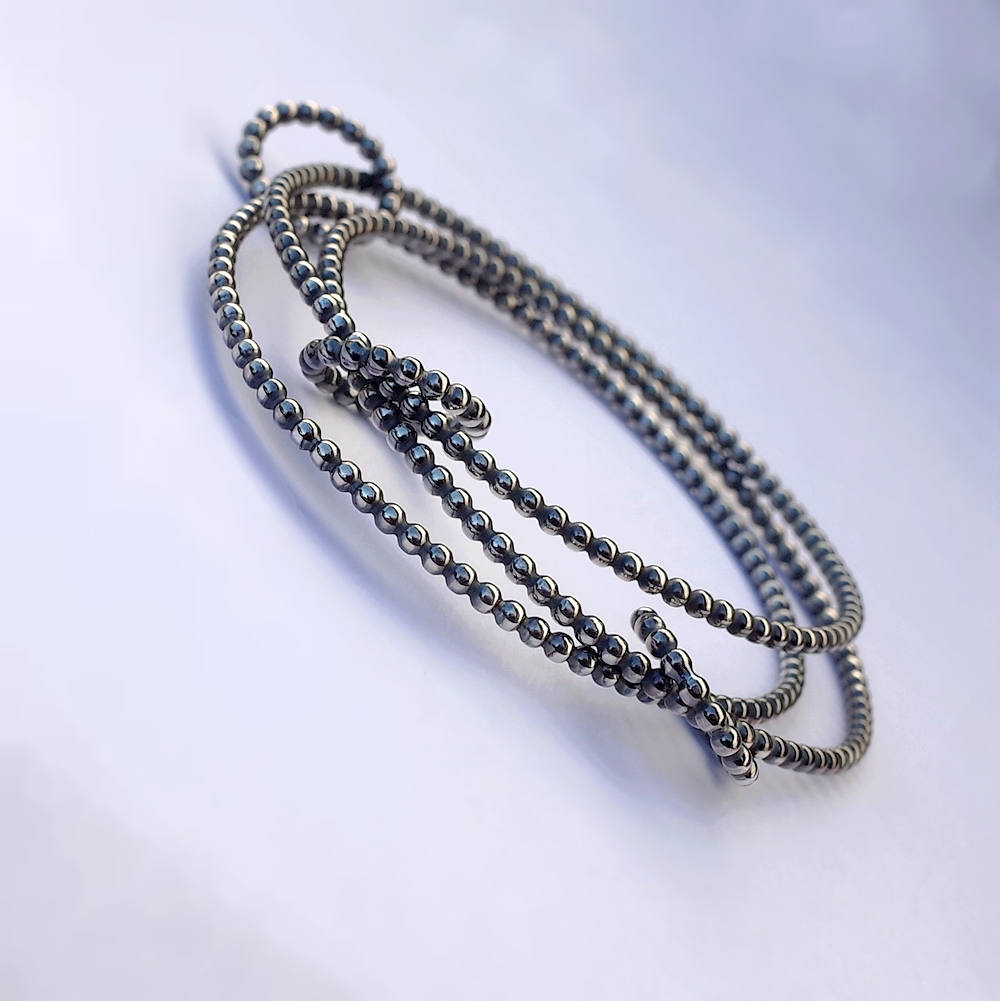 Interlocking Armreif - Oxidierte Sterling Silber Interlocked Armreifen Set, Kleine Größe von AnnaReiJewellery