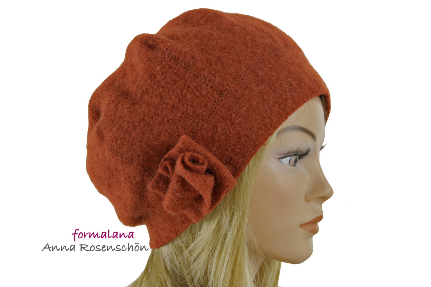 Beanie Mütze Braun Wolle Winter von AnnaRosenschoen