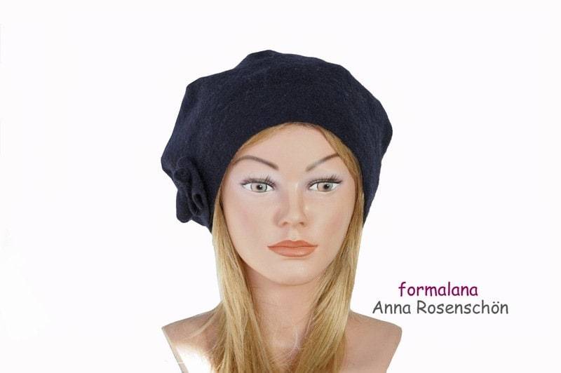 Beanie Mütze Marine Blau Dunkelblau von AnnaRosenschoen