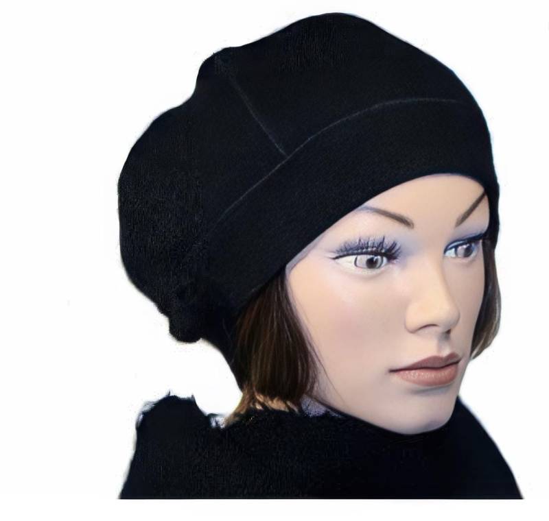 Beanie Mütze Schwarz Ballonmütze Wolle Filz Hut, Damenmütze Winter, Damen, Wollmütze, Aus von AnnaRosenschoen