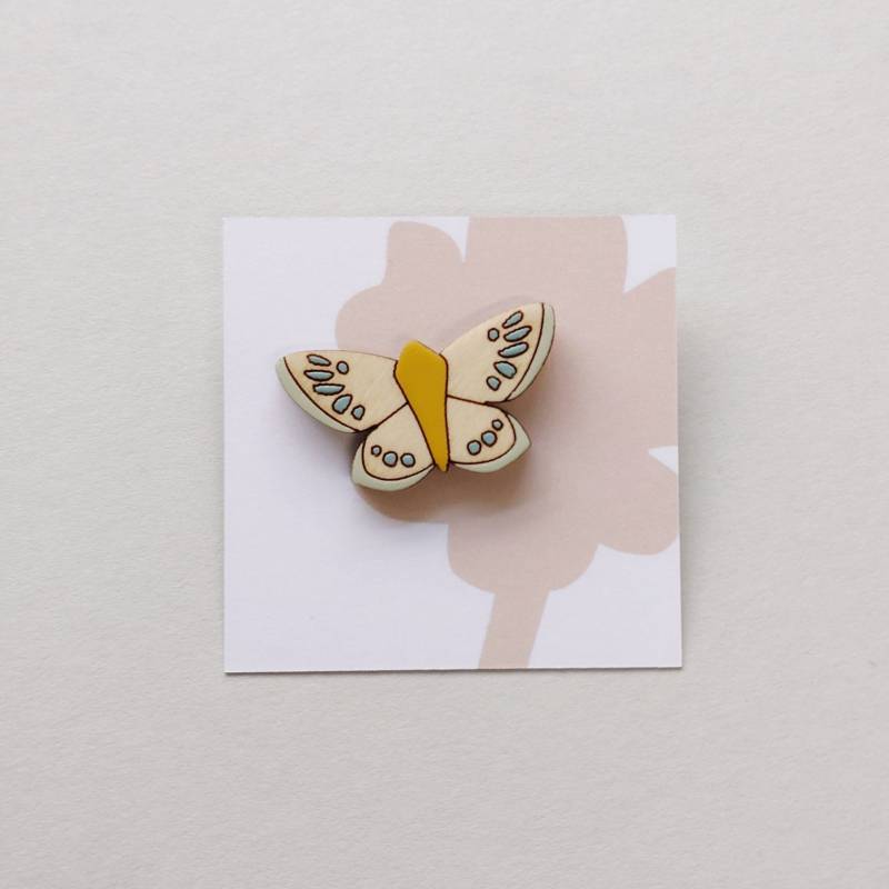 Handbemalte Schmetterlingsbrosche Aus Holz Chalkhill Blue von AnnaWiscombe