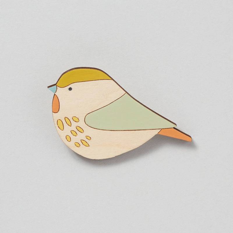 Vogelbrosche Aus Holz - Weidenmeise von AnnaWiscombe