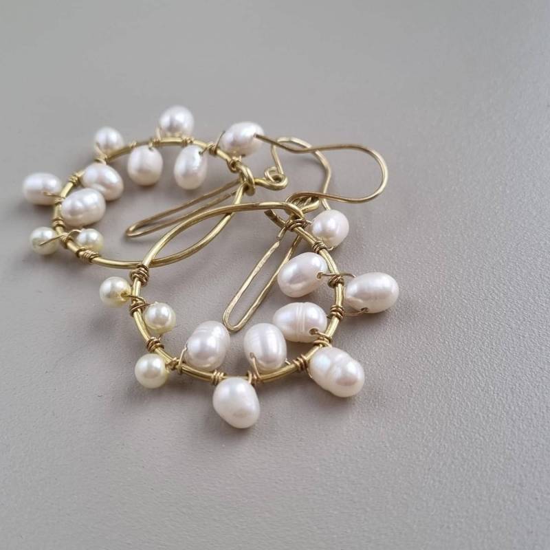 Ohrringe Mit Perlen/ Runde von AnnaZukowska