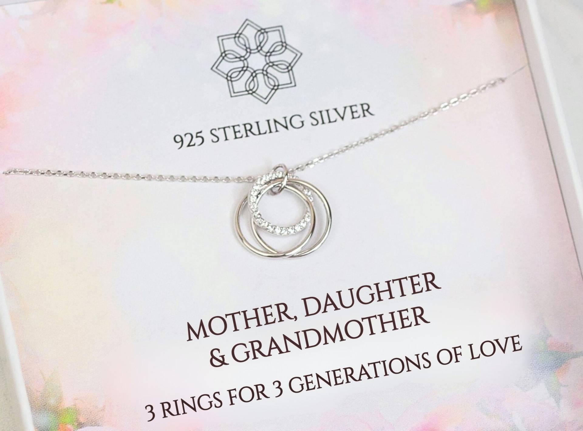 Geschenkidee Für Großmutter | 3 Ring Generationen Kette Mutter Tochter Halskette Geschenk Oma Oder Mama von AnnabelJewelleryLTD