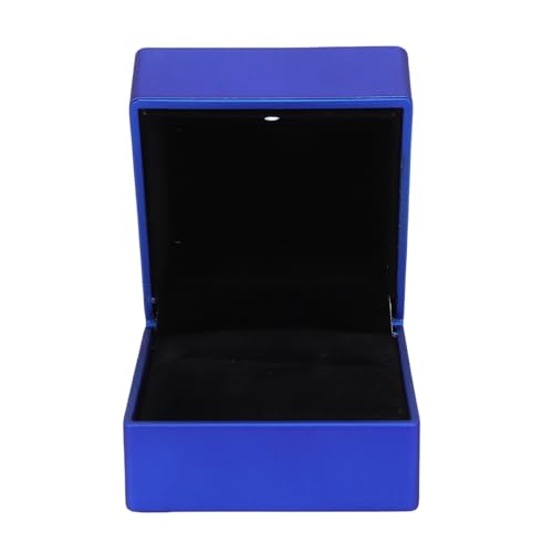 Annadue LED Ring Box mit Licht, LED -Ringschmuck Geschenkbox Ringkoffer für Heiratsantrag, Hochzeit, Verlobung, 6,5 * 6 * 5 cm (Blue) von Annadue