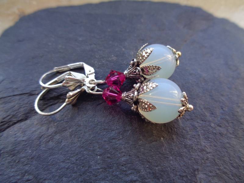 Mittelalter Ohrringe Tudor Opalit Ohrhänger Anne Boleyn Vintage Boho Geschenk Frauen von AnnaleasFinest