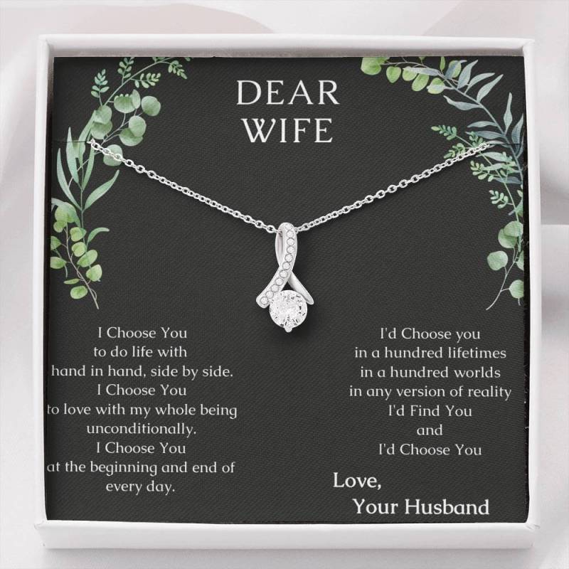 Ich Wähle Sie | Perfektes Geschenk Für Ihre Frau. Jubiläumsgeschenk Frau, Geburtstagsgeschenk Halskette von AnnalieseCustom