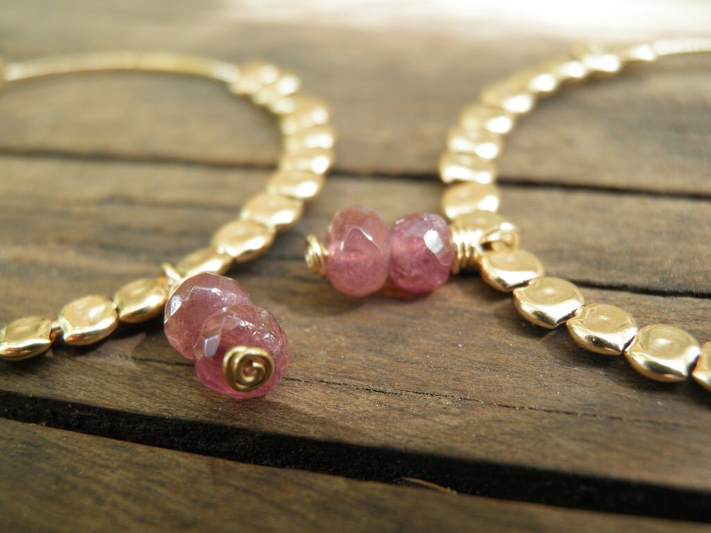 Antike Rosa Turmalin Gold Reifen, Schmuck, Gefüllt Glories Oktober Birthstone, Herbst Mode von AnnalisJewelry
