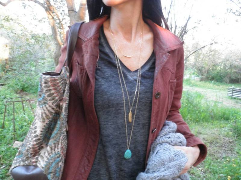 Layering Statement Halskette, Geschichtete Türkis Dreifach-Gold-Schicht-Halskette, Statement-Halskette, Gold Minimal Halskette Set von AnnalisJewelry