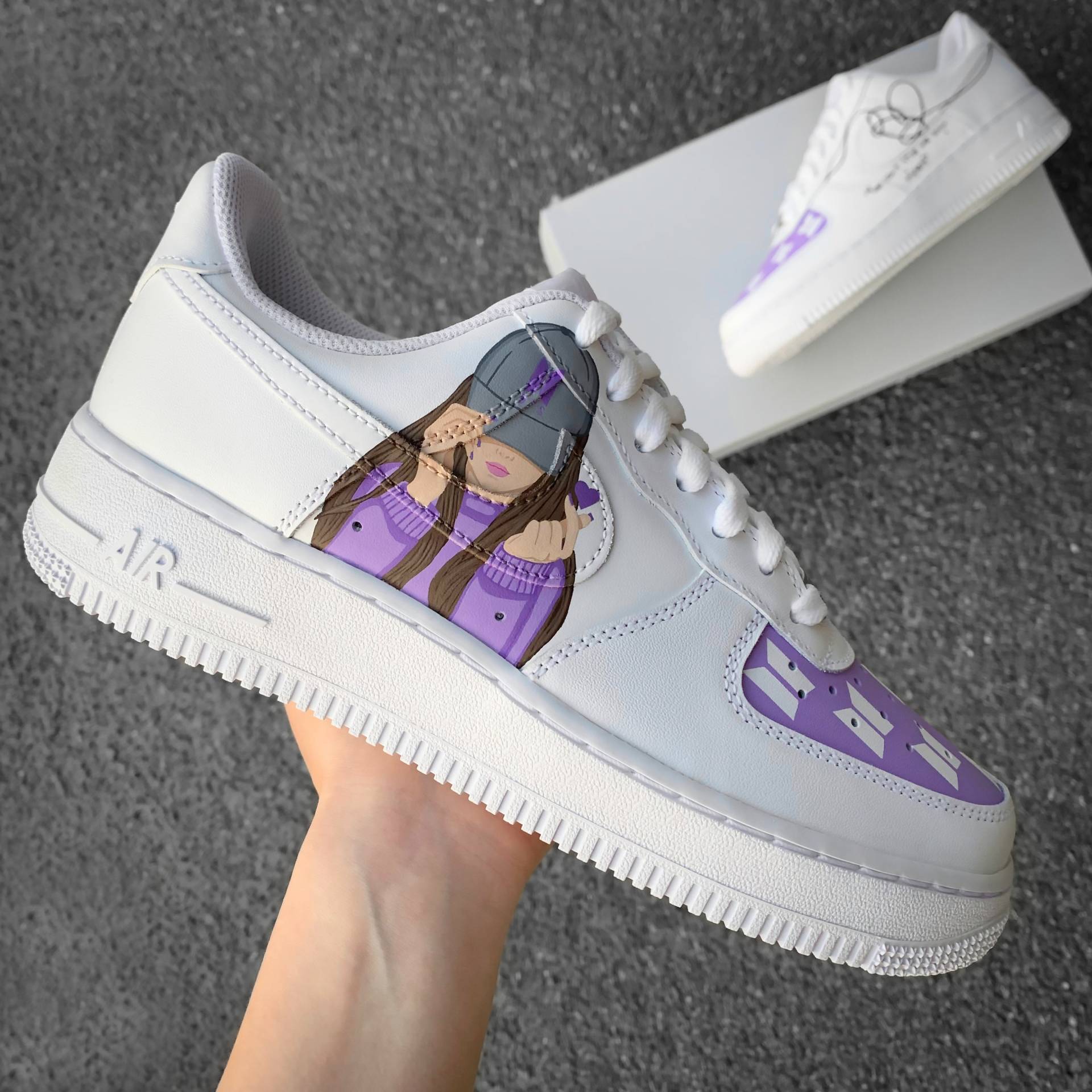 Nike Air Force 1 "Bts" - Custom Sneaker Boygroup K-Pop Handpainted Shoes Af1 von AnnamarieDIY