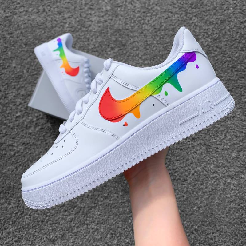 Nike Air Force 1 Color Gradient Rainbow - Custom Sneaker With Drip Hand-Painted Shoes Af1 von AnnamarieDIY