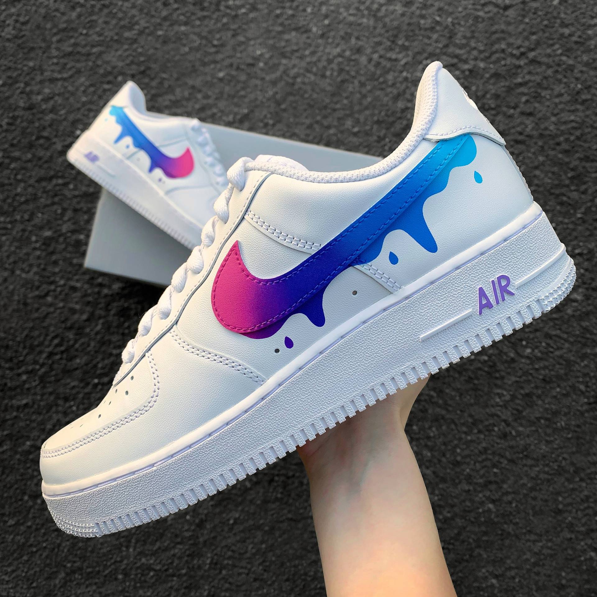 Nike Air Force 1 Color Gradient With Drops - Custom Sneaker Mit Drip Hand-Painted Shoes Af1 von AnnamarieDIY