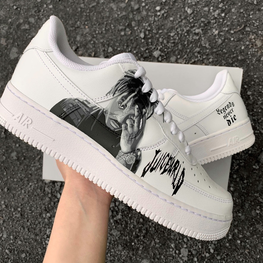Nike Air Force 1 Juice Wrld - Custom Sneaker Hand-Painted Shoes Af1 Legends Never Die 999 von AnnamarieDIY