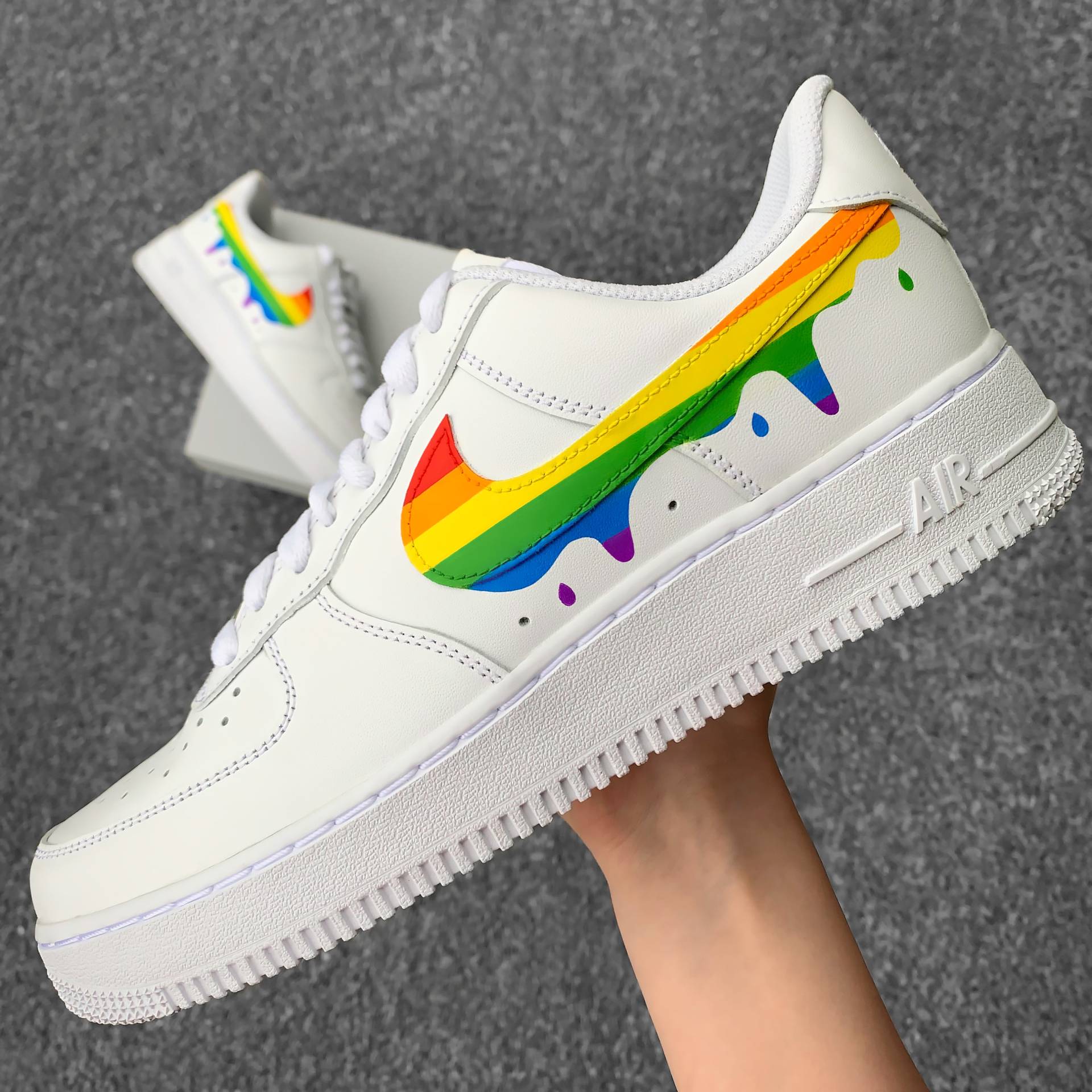Nike Air Force 1 Rainbow - Custom Sneaker Colorful Hand-Painted Shoes Af1 von AnnamarieDIY