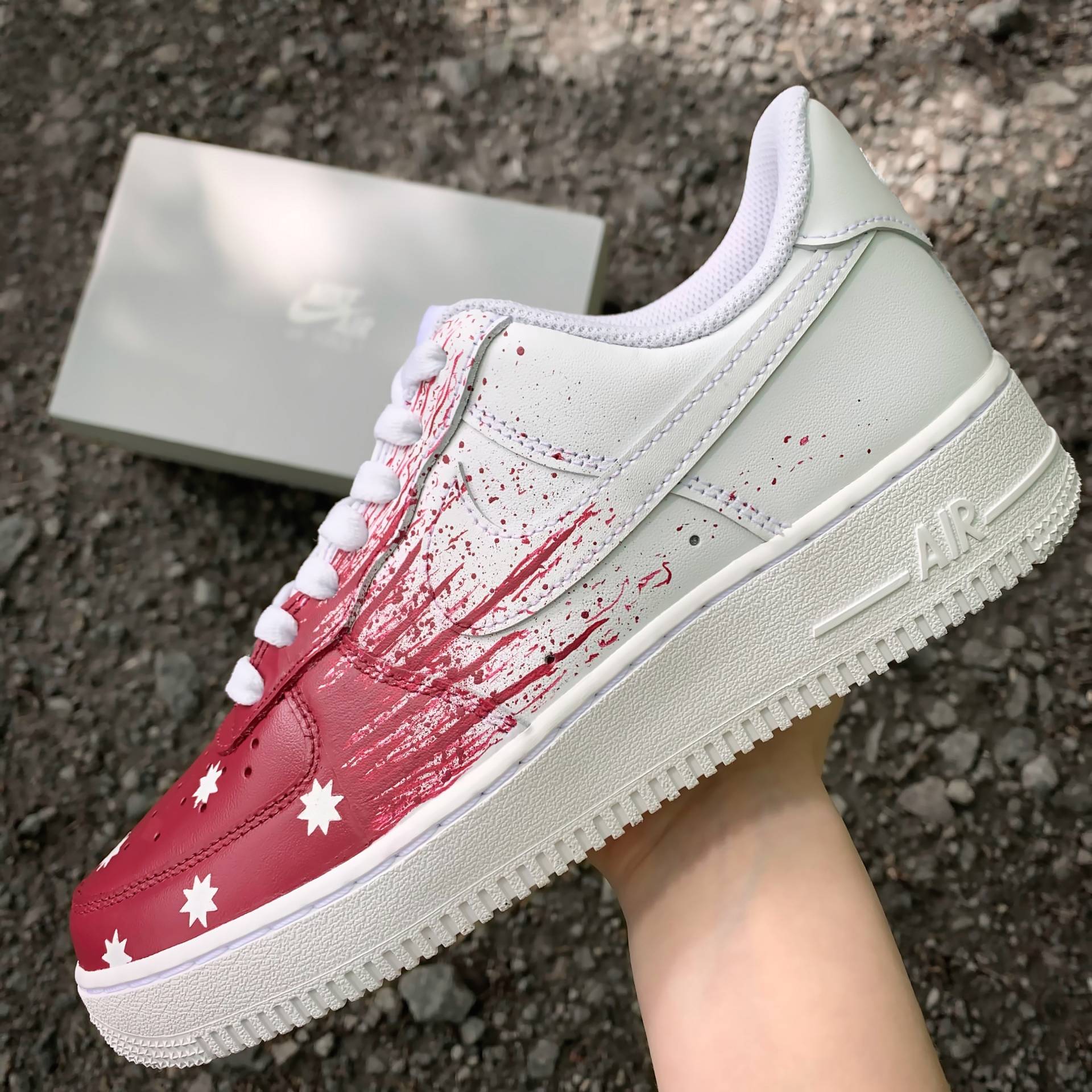 Nike Air Force 1 With Stars & Splashes - Custom Sneaker Handpainted Shoes Af1 von AnnamarieDIY