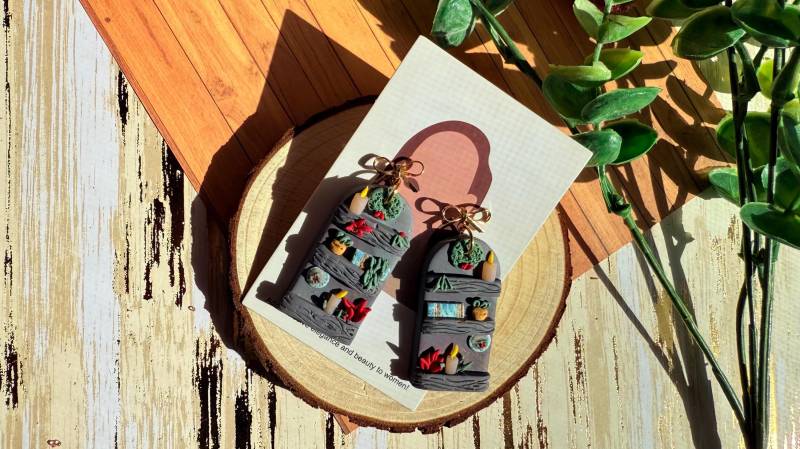 stapel Bücher Ohrringe Aus Ton/Buch Ohrringe/Buch Für Frauen/Regal Ohrringe/Weihnachts von AnnansArt