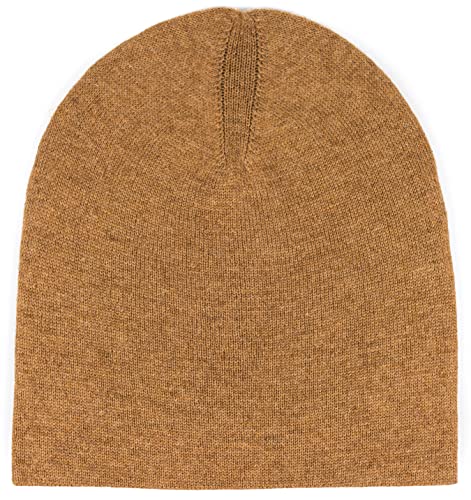 yanopurna Kaschmir Mütze – aus 100% Kaschmirwolle, Cashmere Beanie handgewebt aus Nepal, Unisex, Handwäsche, Curryfarben von yanopurna