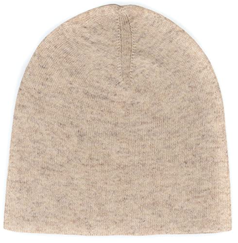 yanopurna Kaschmir Mütze – aus 100% Kaschmirwolle, Cashmere Beanie handgewebt aus Nepal, Unisex, Handwäsche, Beige von yanopurna