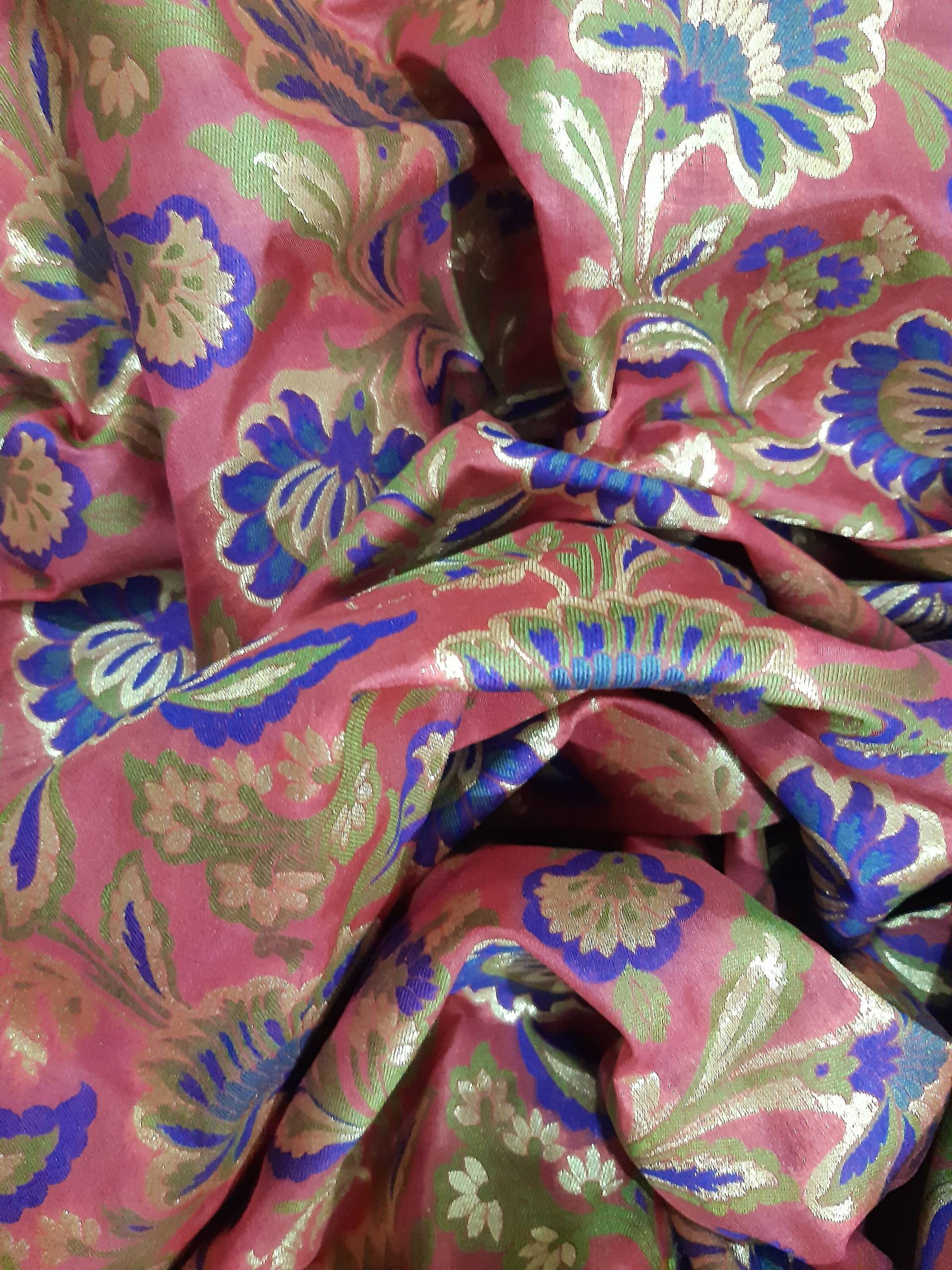 Banarasi Traditionelle Dupatta Rosa Blau Seide Handloom Handgefertigte Dupatta Zari Workdupatta Alle Over2.5 M × 0.9 Designer Seidenschals von AnnapurnaTextiles