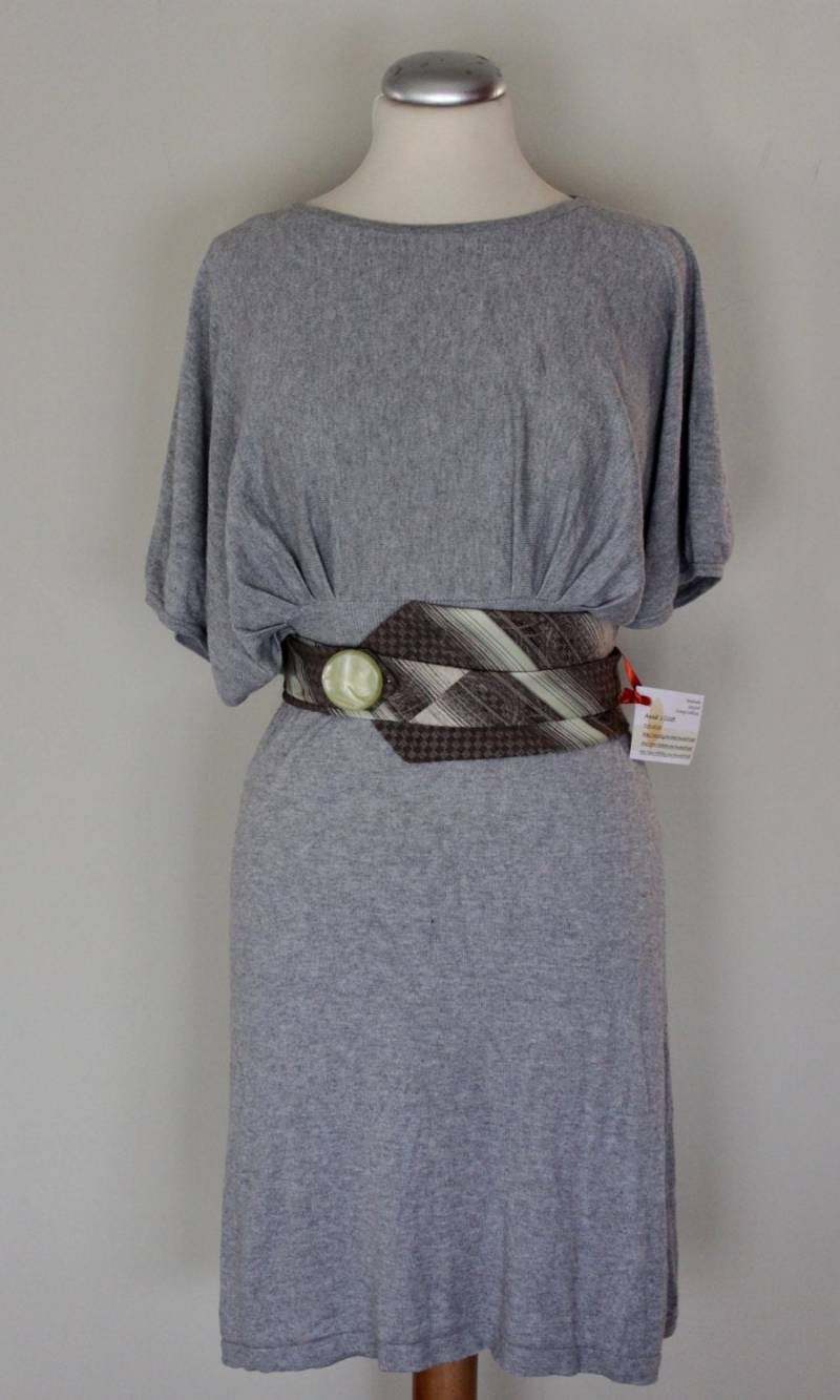 Vintage Tie Wrap Gürtel Braun Beige Schicker Knopf Gürtel von Annas7Closet