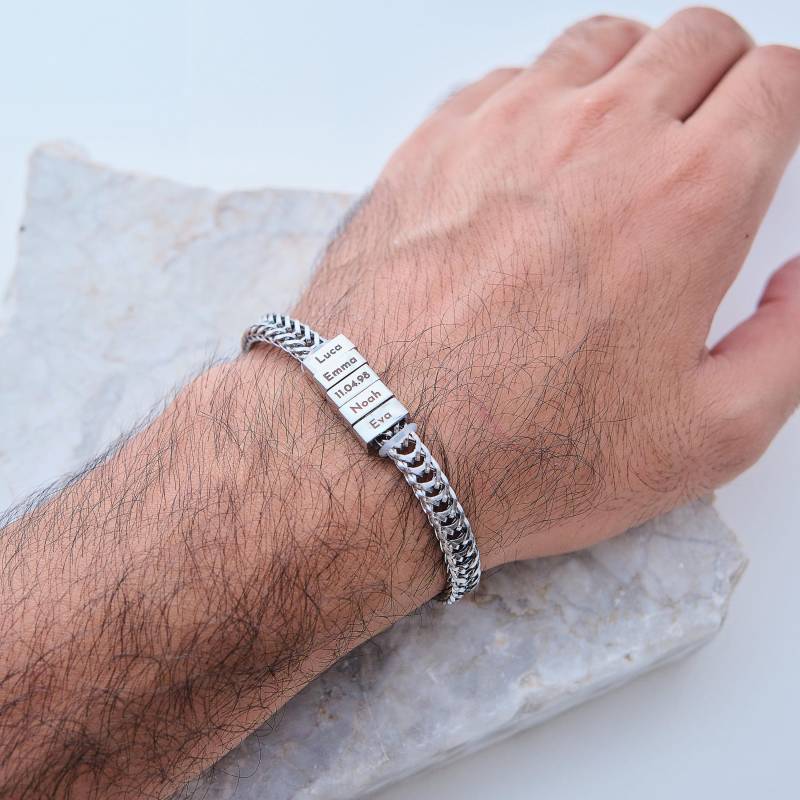 Personalisiertes Armband Herrenarmband Aus Edelstahl Mit Gravur Kindernamen Papaarmband Für Papa Geschenk Mann Weihnachtsgeschenk von AnnasAtelierDe