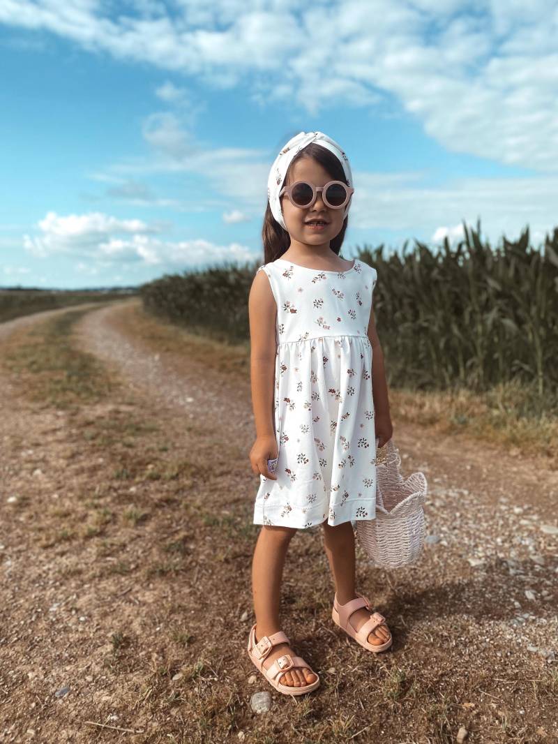 Mädchen Kleid - Sommerkleid Mit Blumen Sommerkleidung Mädchengeschenke Festliches Kinderkleid Gr. 74-134 von AnnasFadenliebe