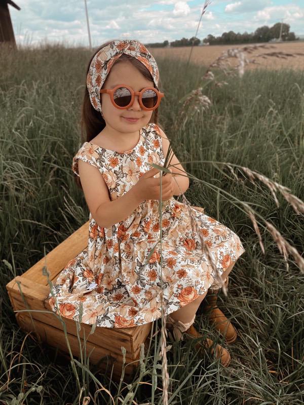 Mädchen Kleid - Sommerkleid Sommerkleidung Mit Blumen Süße Mädchenkleidung Kinderkleid Jersey Kleider Gr. 74-134 von AnnasFadenliebe