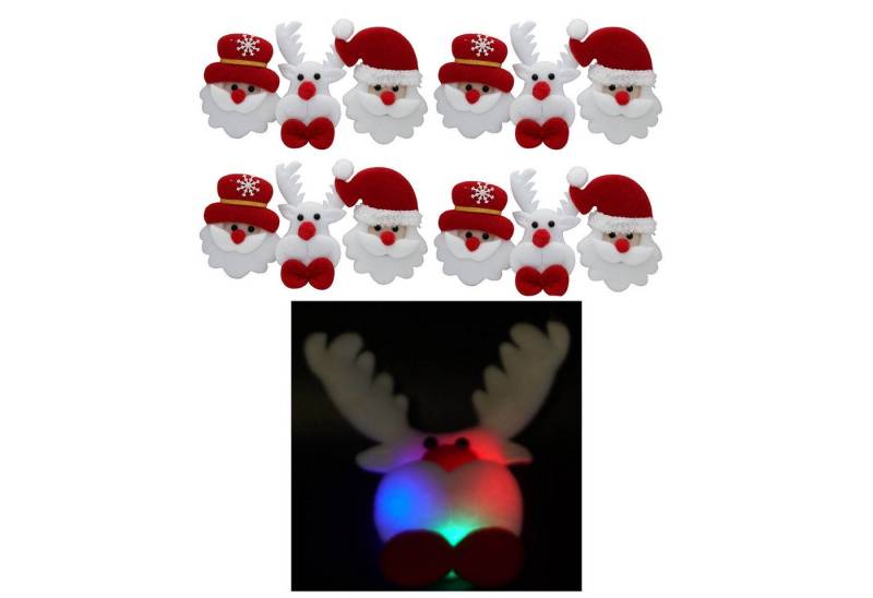 Annastore Button Set Weihnachtsbutton zum Anstecken mit LED-Licht (12-tlg) von Annastore