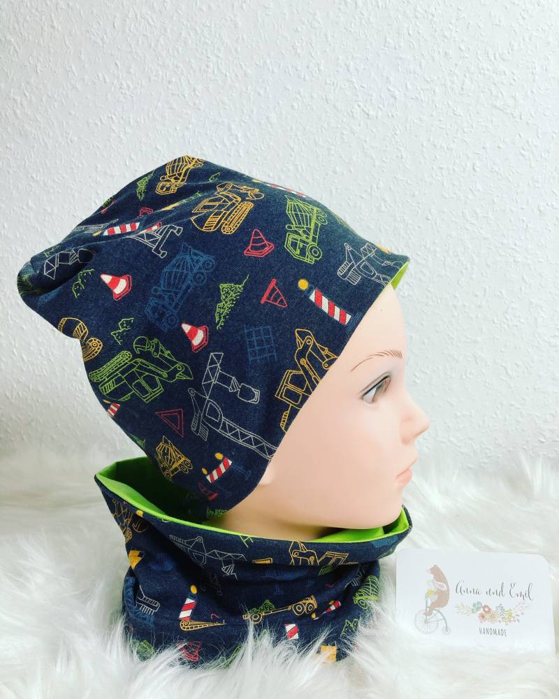 Kinder-Beanie Und Loop Im Set, Verschiedene Designs von AnnaundEmil