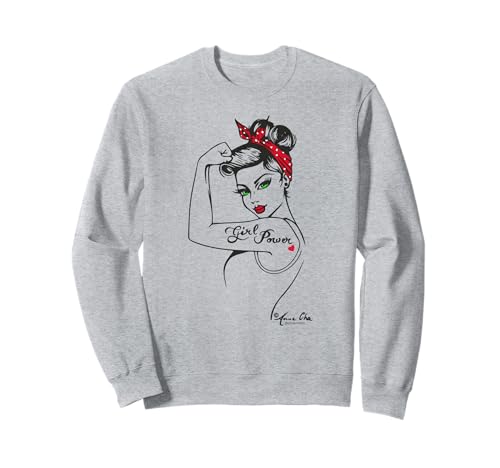 Girl Power Modern Rosiethe Riveter Pin Up, Vintage-Stil, rotes Herz Sweatshirt von Anne Cha Art