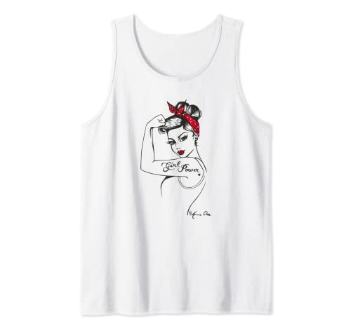 Girl Power Vintage Pin Up Retro Starke Frau unzerbrechlich Tank Top von Anne Cha Art