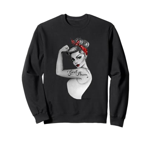 RosieTheRiveter, Retro-Pin-Up-Kunst für Mädchen, modern Sweatshirt von Anne Cha Art