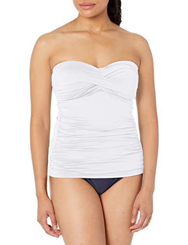 Anne Cole Damen Women's Twist Front Shirred Bandeau Tankini Tankinioberteil, weiß, X-Large von Anne Cole