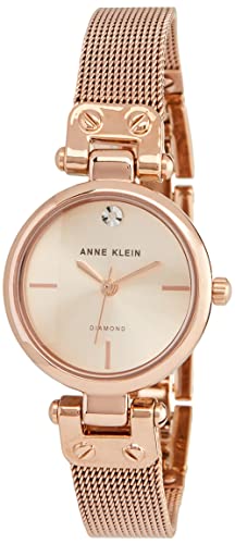Anne Klein Damen Analog Japanisches Quarzwerk Uhr mit Edelstahl Armband AK/3002RGRG von Anne Klein